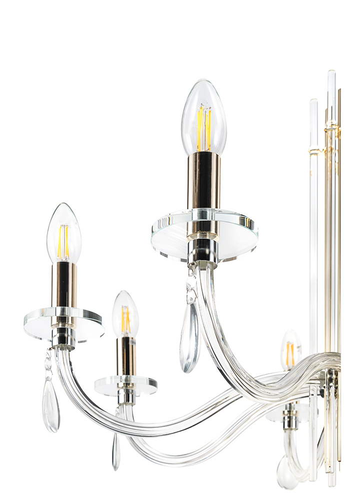 AURELIO SP8 GOLD+CHROME/TRANSPARENT Crystal Lux