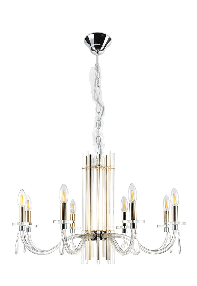 AURELIO SP8 GOLD+CHROME/TRANSPARENT Crystal Lux