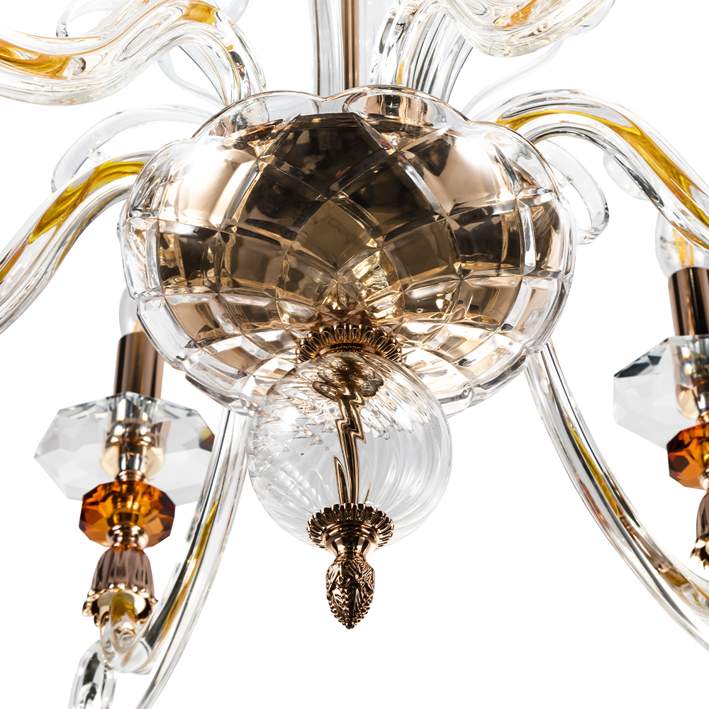 CATARINA SP6 V2 GOLD/TRANSPARENT-COGNAC Crystal Lux
