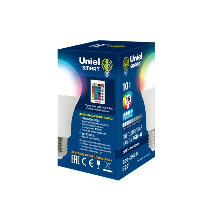 LED-A60-10W/RGB/E27/REG PLS21WH Uniel