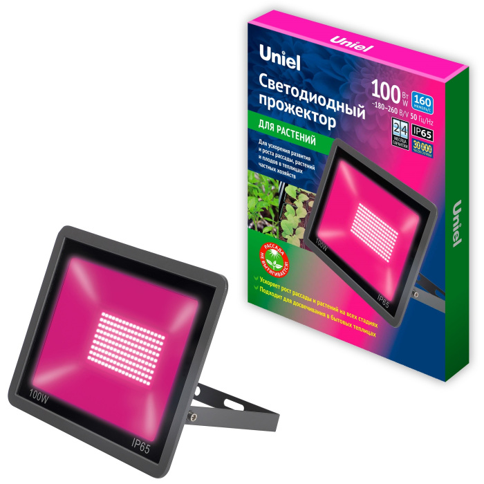 ULF-P42-100W/SPBR IP65 180-260V BLACK картон Uniel