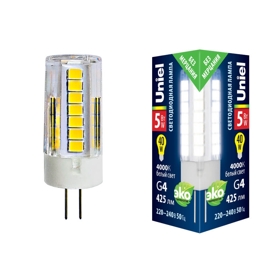 LED-JC-220/5W/4000K/G4/CL GLZ09TR картон Uniel