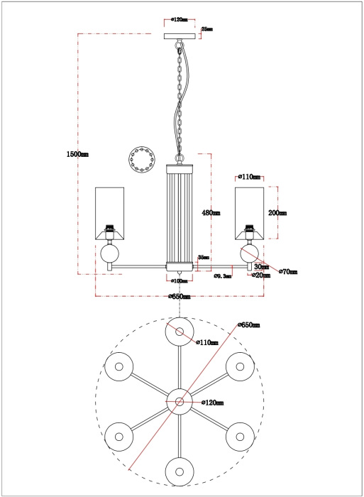 A4027LM-6PB Arte Lamp