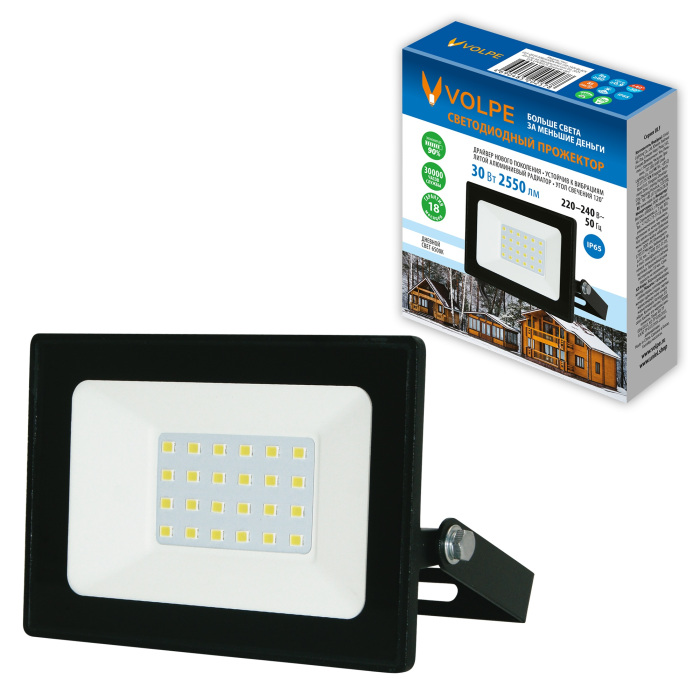 ULF-Q519 30W/6500K IP65 220-240V BLACK Volpe