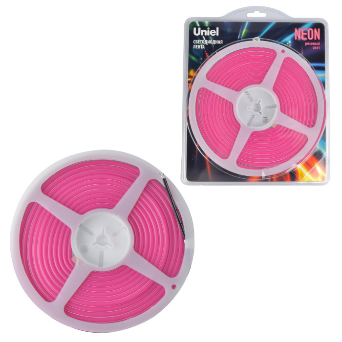 ULS-N01-2835-120LED/m-6mm-IP67-DC12V-9W/m-5M-PINK блистер Uniel