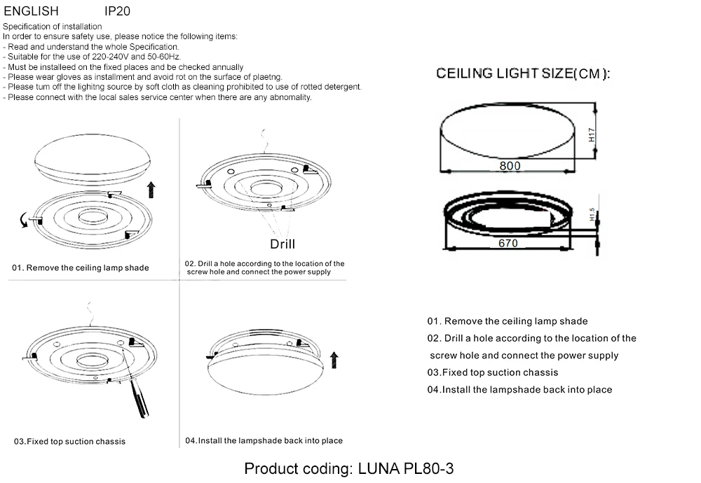 LUNA PL80-3 Crystal Lux