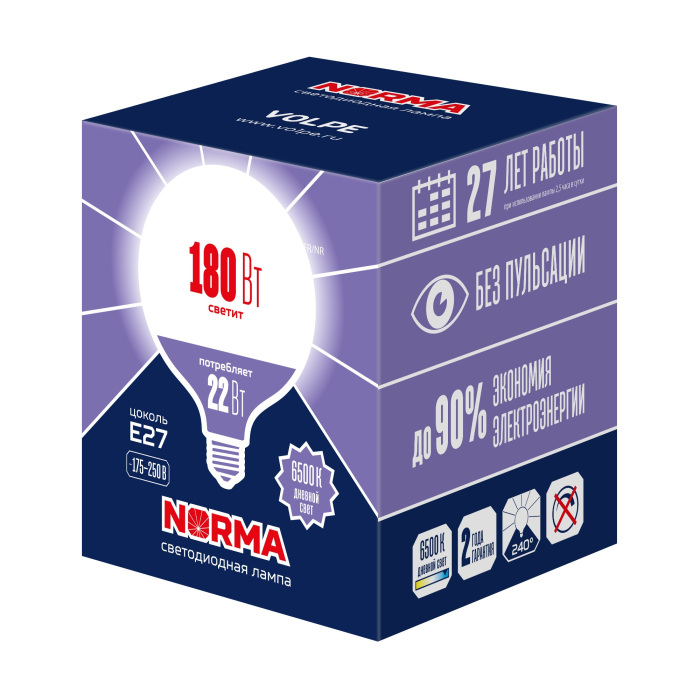 LED-G120-22W/6500K/E27/FR/NR Volpe