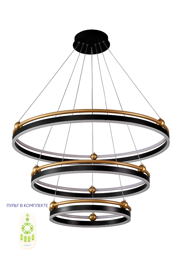 FERNANDO SP158W LED D400+600+800 BLACK/GOLD Crystal Lux