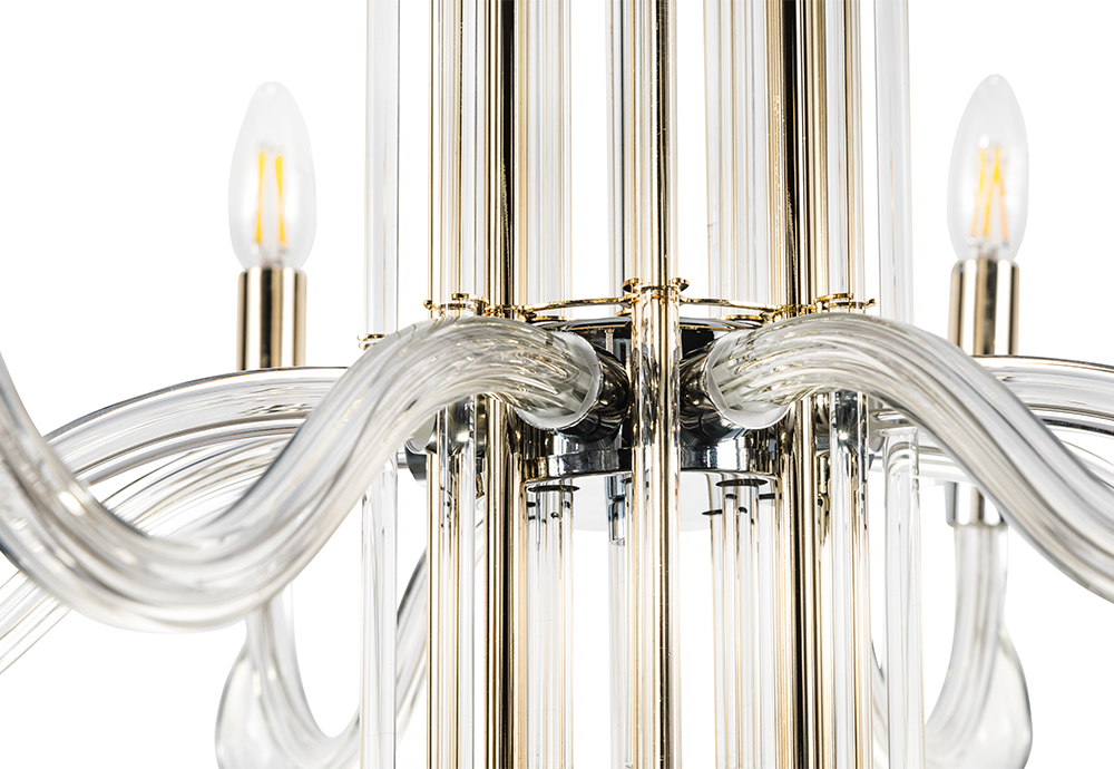 AURELIO SP8 GOLD+CHROME/TRANSPARENT Crystal Lux