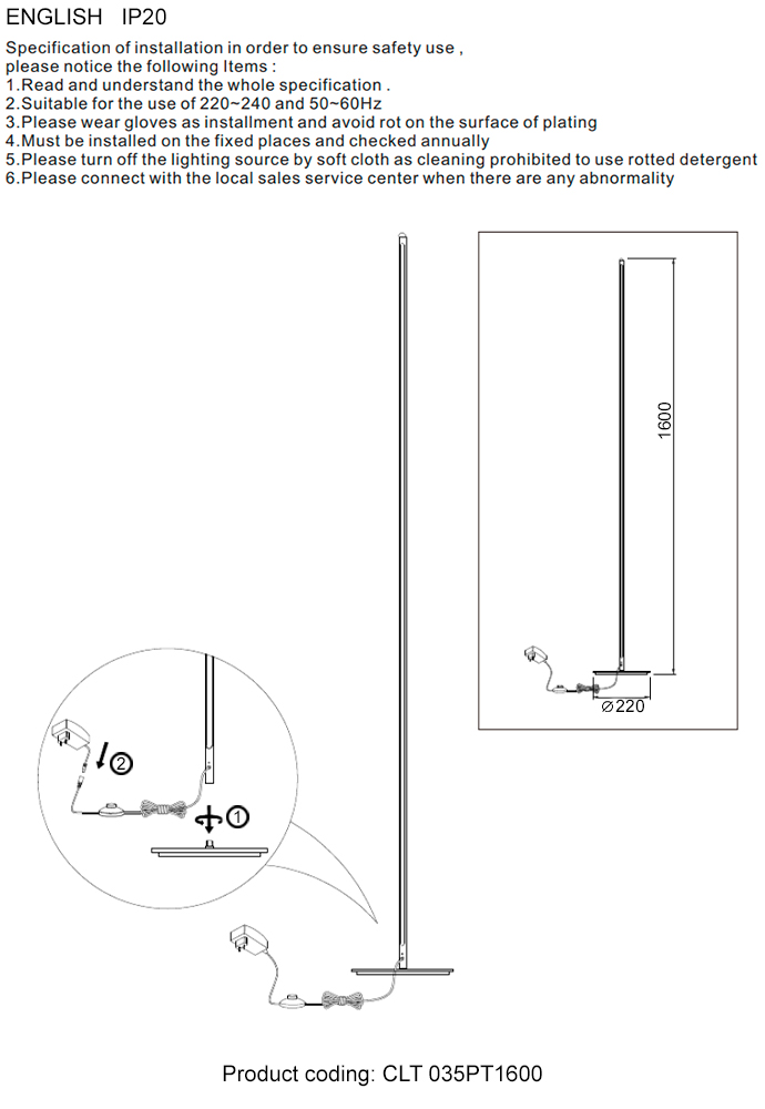 CLT 035PT1600 BL Crystal Lux