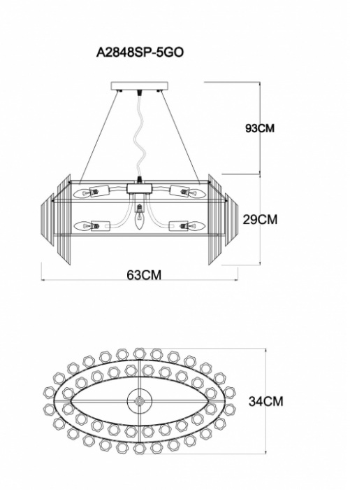 A2848SP-5GO Arte Lamp