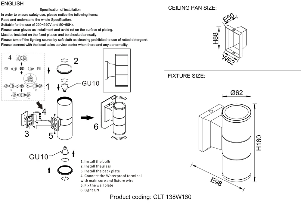 CLT 138W160 BL Crystal Lux
