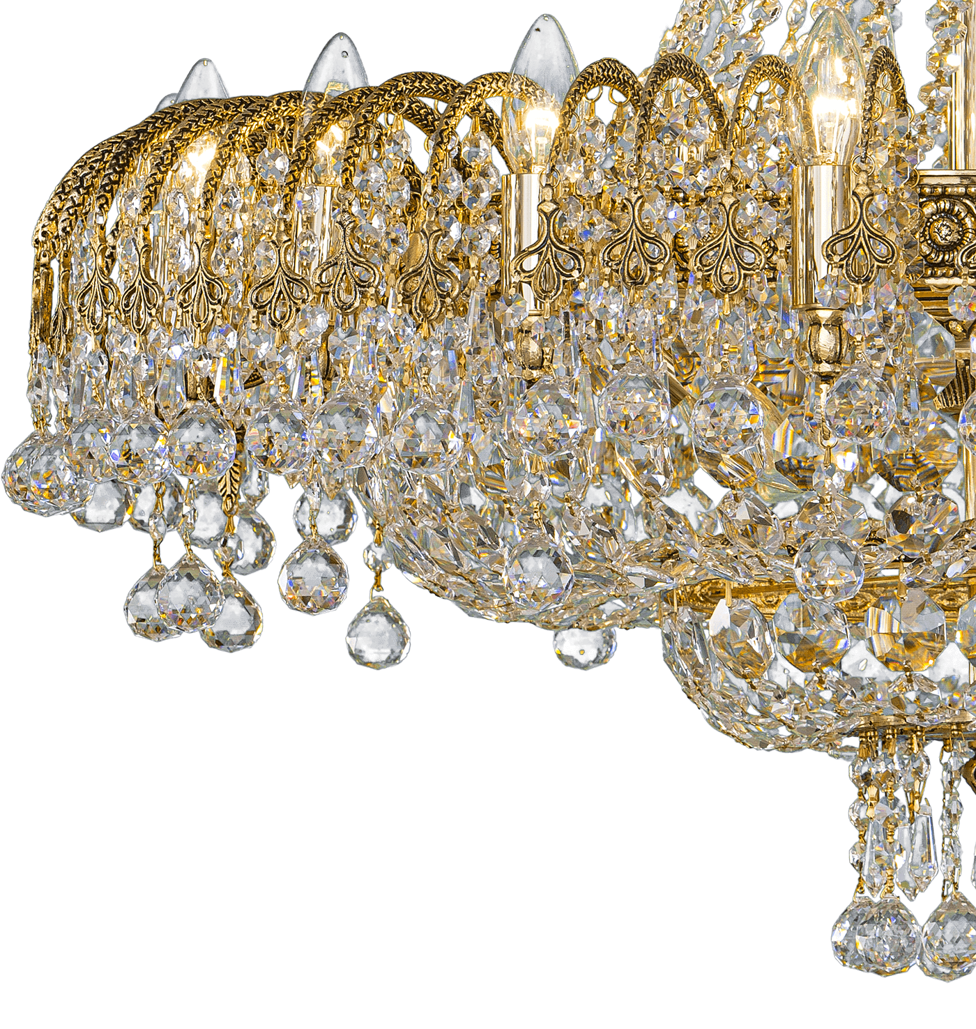 AS/903/80/30 Gold Ox.Baii & Basket Asfour Crystal