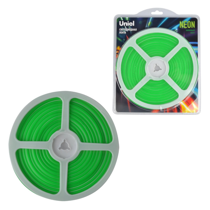 ULS-N01-2835-120LED/m-6mm-IP67-DC12V-9W/m-5M-GREEN блистер Uniel
