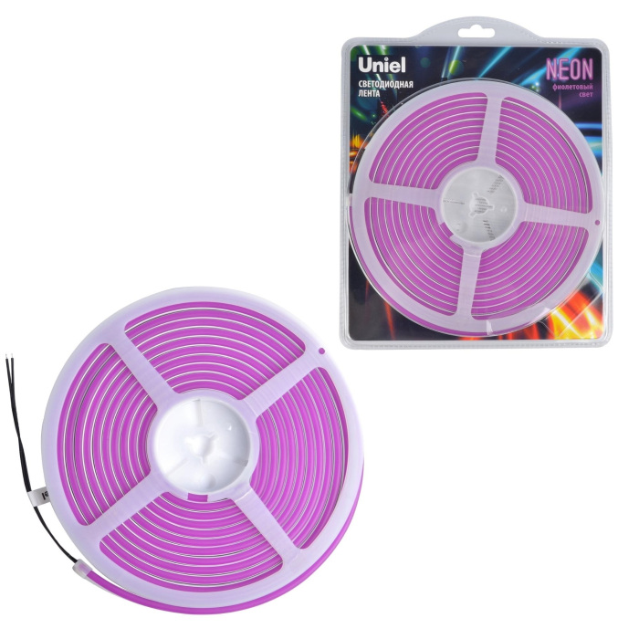 ULS-N01-2835-120LED/m-6mm-IP67-DC12V-9W/m-5M-PURPLE блистер Uniel