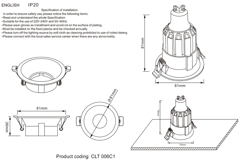 CLT 006C1 WH Crystal Lux