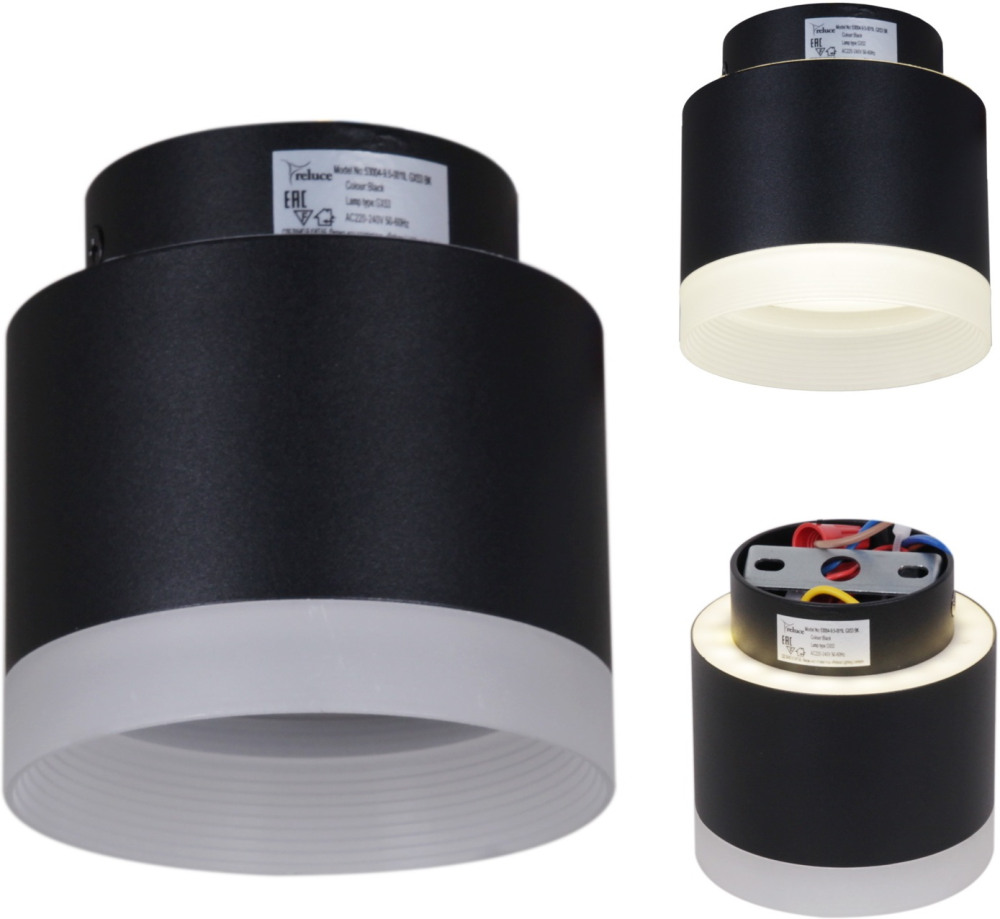 53004-9.5-001IL GX53+LED3W BK Reluce