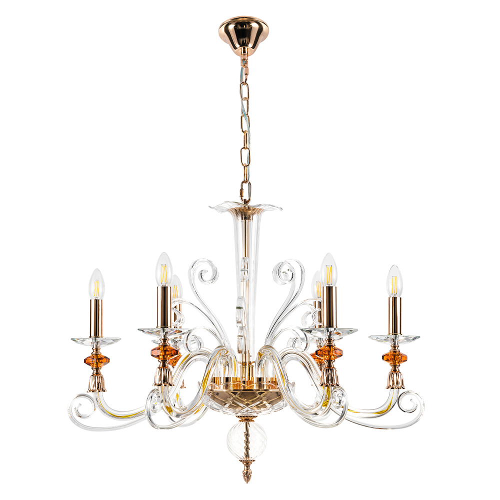 CATARINA SP6 V2 GOLD/TRANSPARENT-COGNAC Crystal Lux