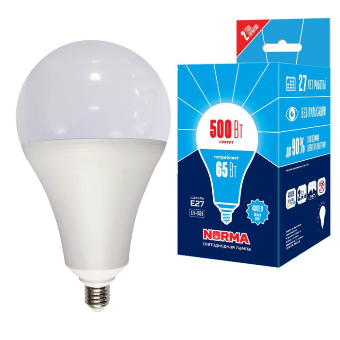 LED-A160-65W/4000K/E27/FR/NR картон Volpe