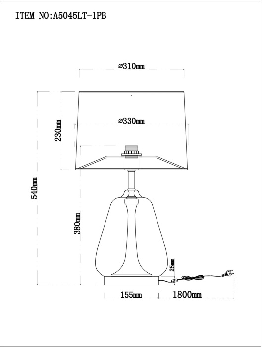 A5045LT-1PB Arte Lamp