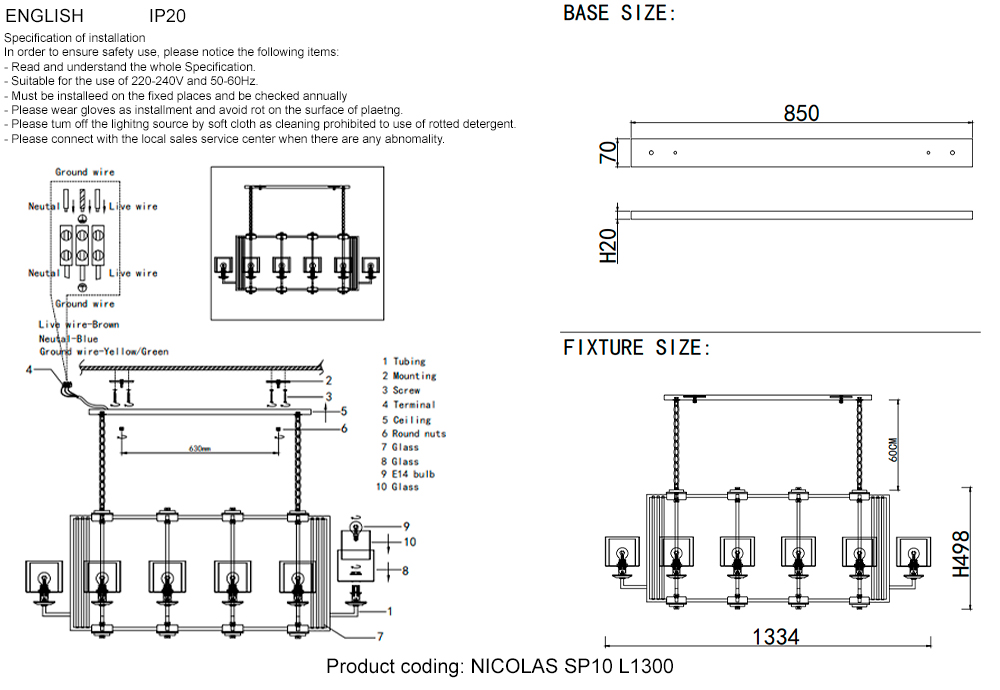NICOLAS SP10 L1300 NICKEL/WHITE Crystal Lux