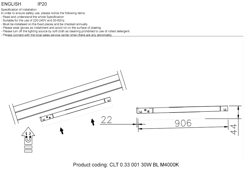 CLT 0.33 001 30W WH M4000K Crystal Lux