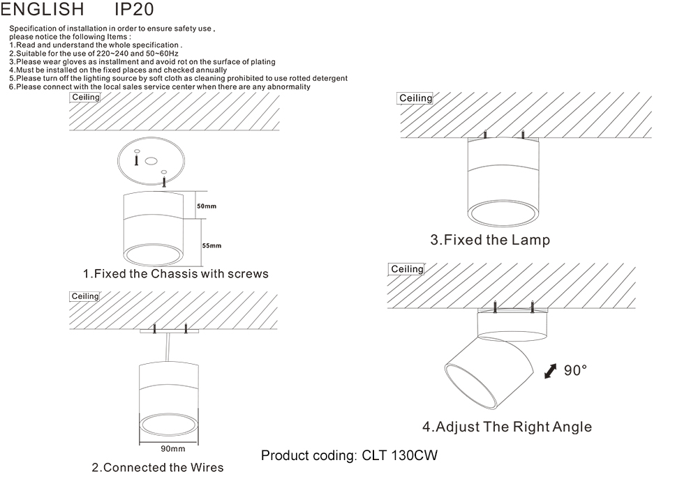 CLT 130CW WH Crystal Lux