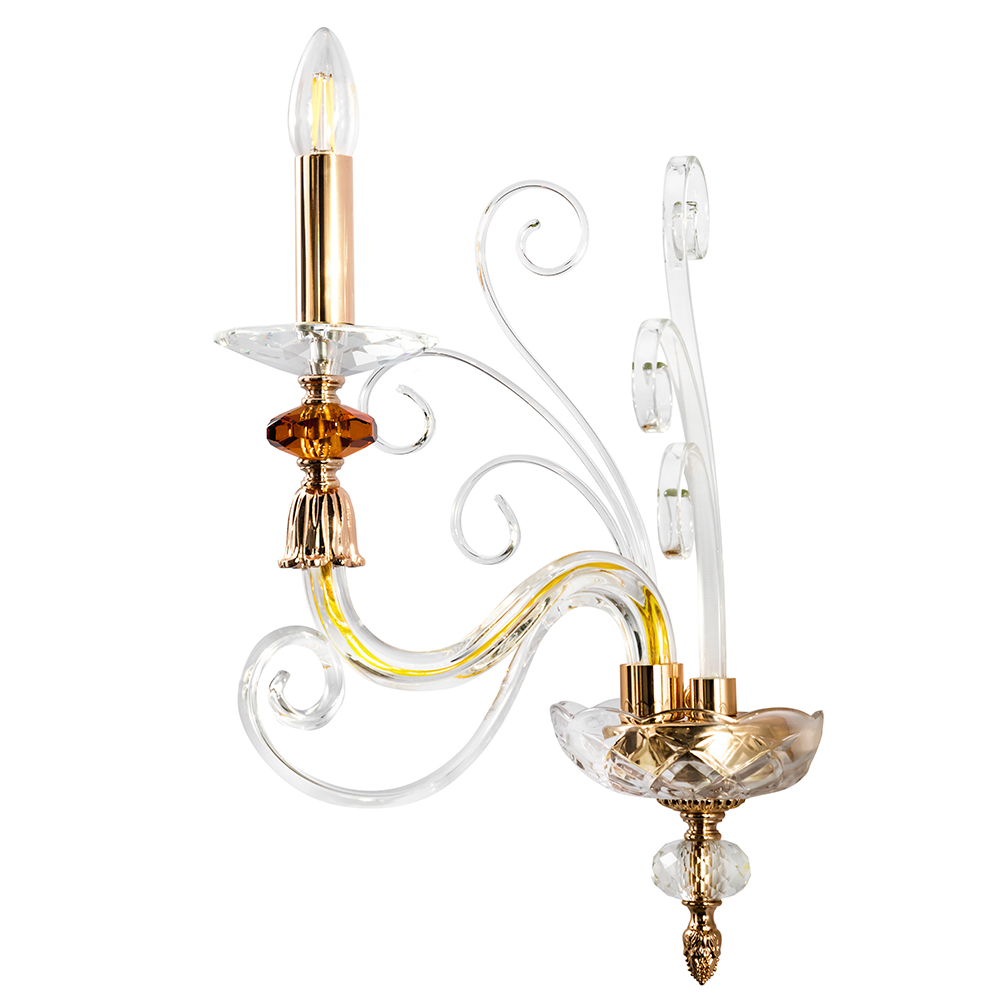 CATARINA AP1 V2 GOLD/TRANSPARENT-COGNAC Crystal Lux