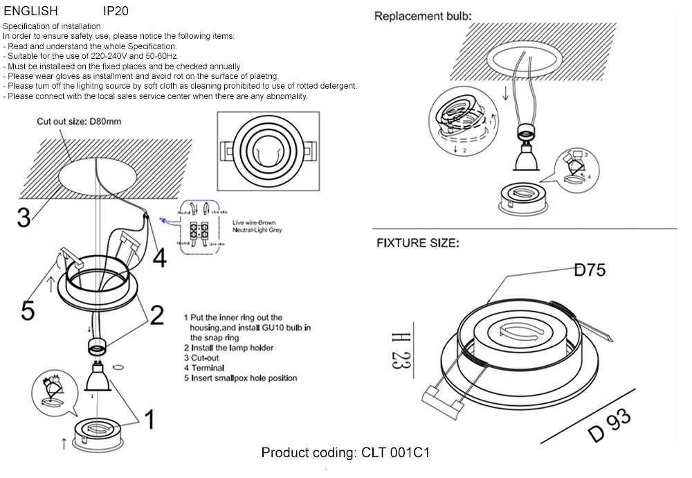 CLT 001C1 WH Crystal Lux