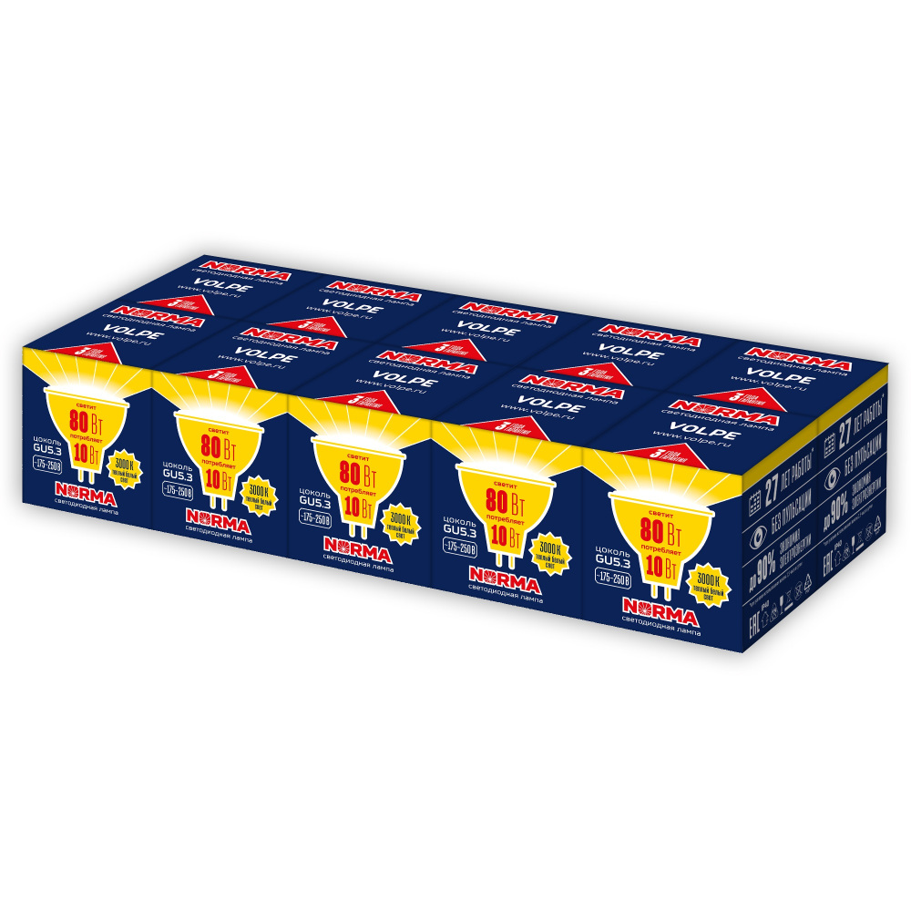 LED-JCDR-10W/WW/GU5.3/NR Набор из 10штук_