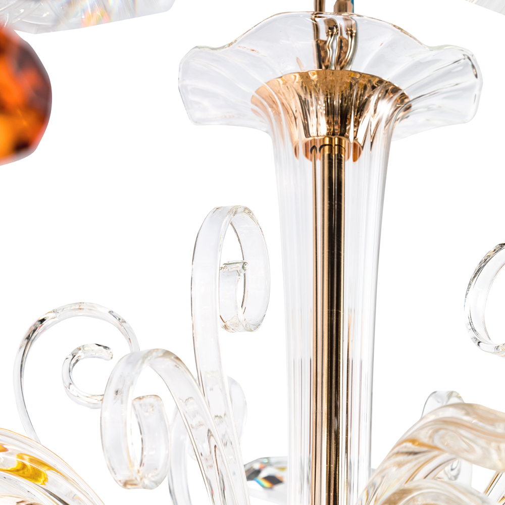 CATARINA SP8 V2 GOLD/TRANSPARENT-COGNAC Crystal Lux