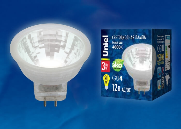 LED-MR11-3W/NW/GU4 GLZ21TR Uniel