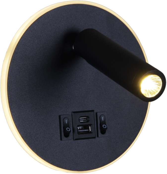 86203-9.2-001KT LED12W+USB BK Reluce
