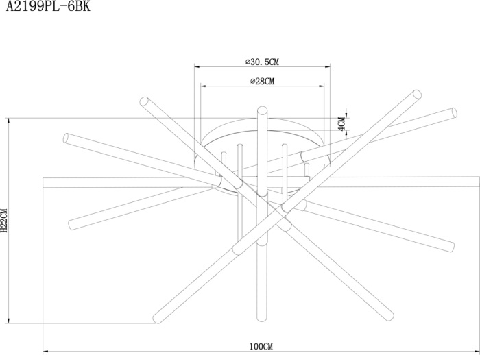A2199PL-6BK Arte Lamp