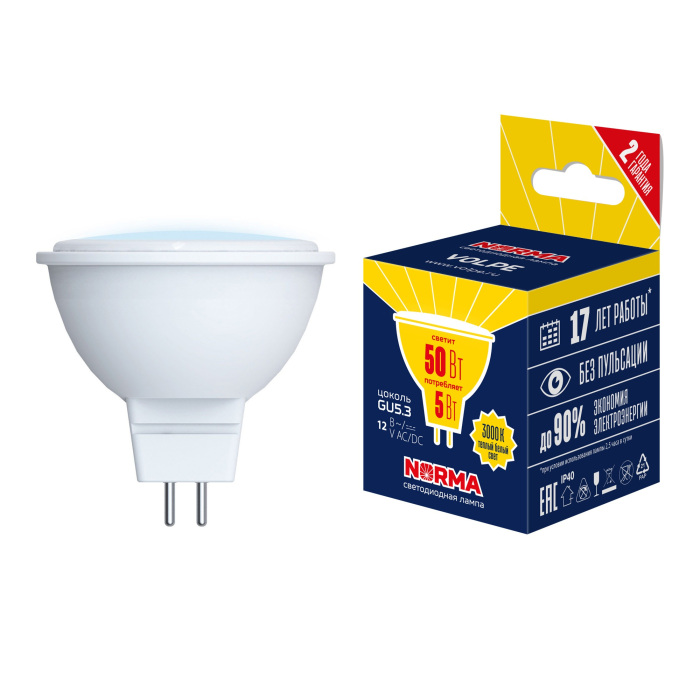 LED-MR16-5W/3000K/GU5.3/FR/NR Volpe