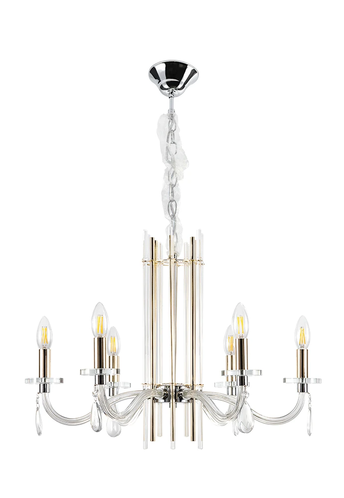 AURELIO SP6 GOLD+CHROME/TRANSPARENT Crystal Lux