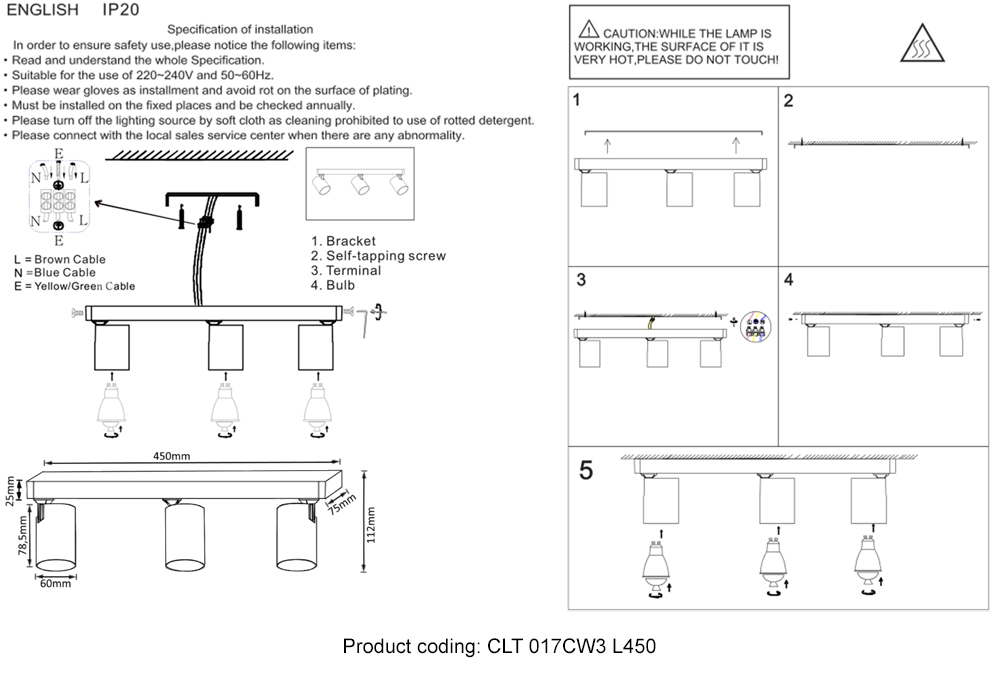 CLT 017CW3 L450 WH Crystal Lux