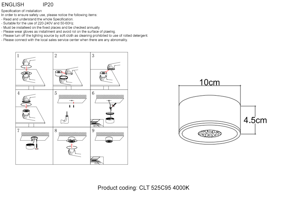CLT 525C95 BL 4000K Crystal Lux