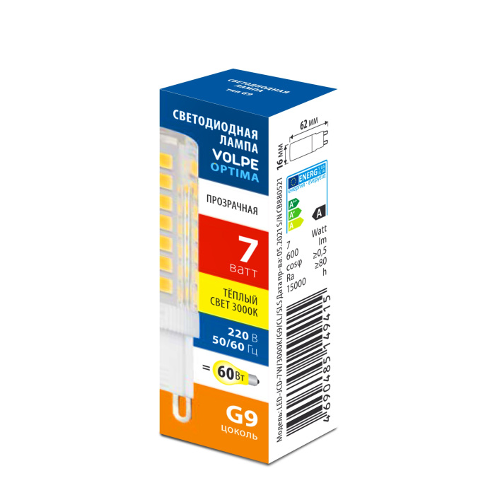 LED-JCD-7W/3000K/G9/CL/SLS Volpe