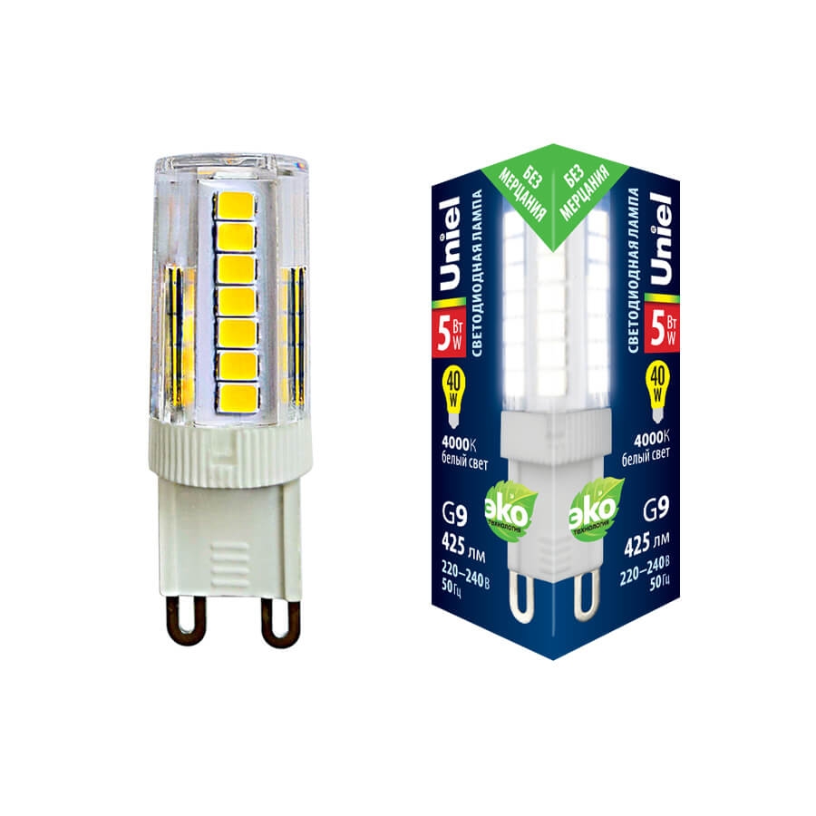 LED-JCD-5W/4000K/G9/CL GLZ09TR картон Uniel