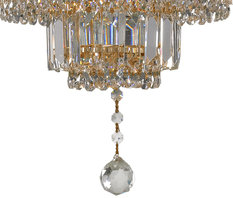 AS/2000/40/9 Gold Pendeloque Asfour Crystal