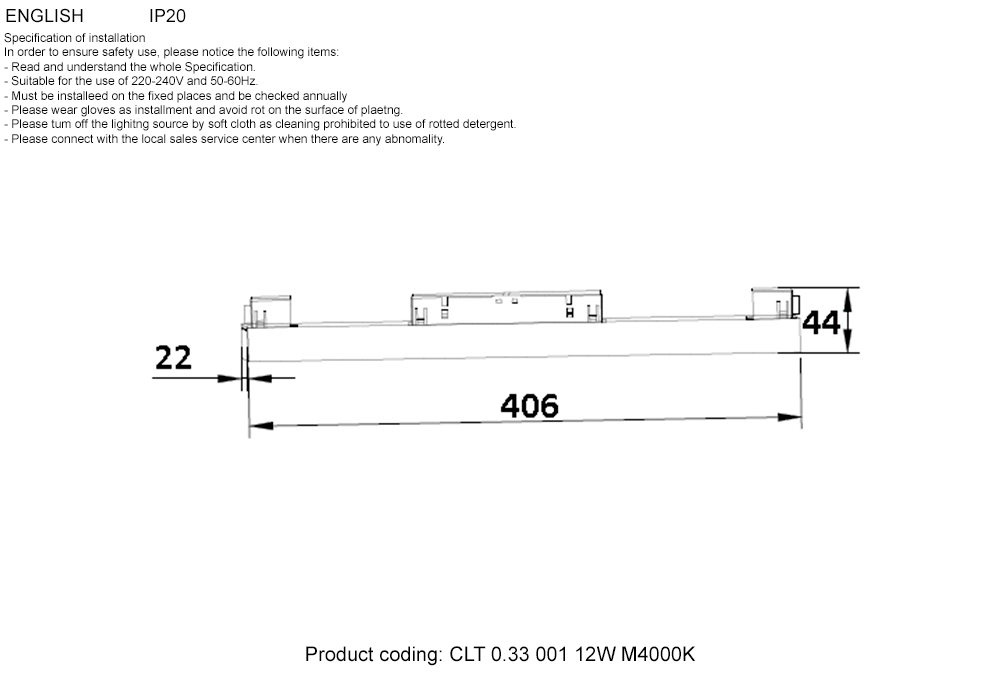 CLT 0.33 001 12W BL M4000K Crystal Lux