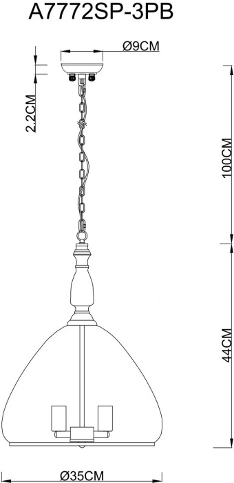 A7772SP-3PB Arte Lamp