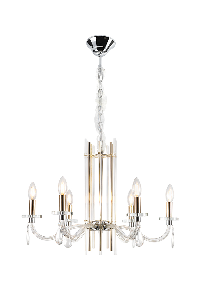 AURELIO SP6 GOLD+CHROME/TRANSPARENT Crystal Lux