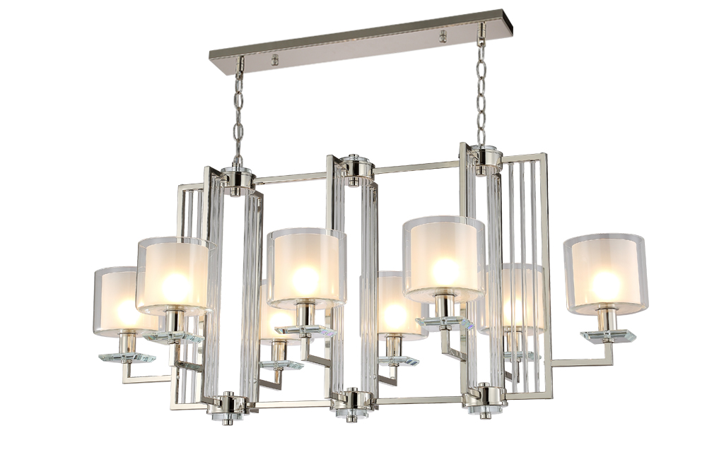 NICOLAS SP8 L1000 NICKEL/WHITE Crystal Lux
