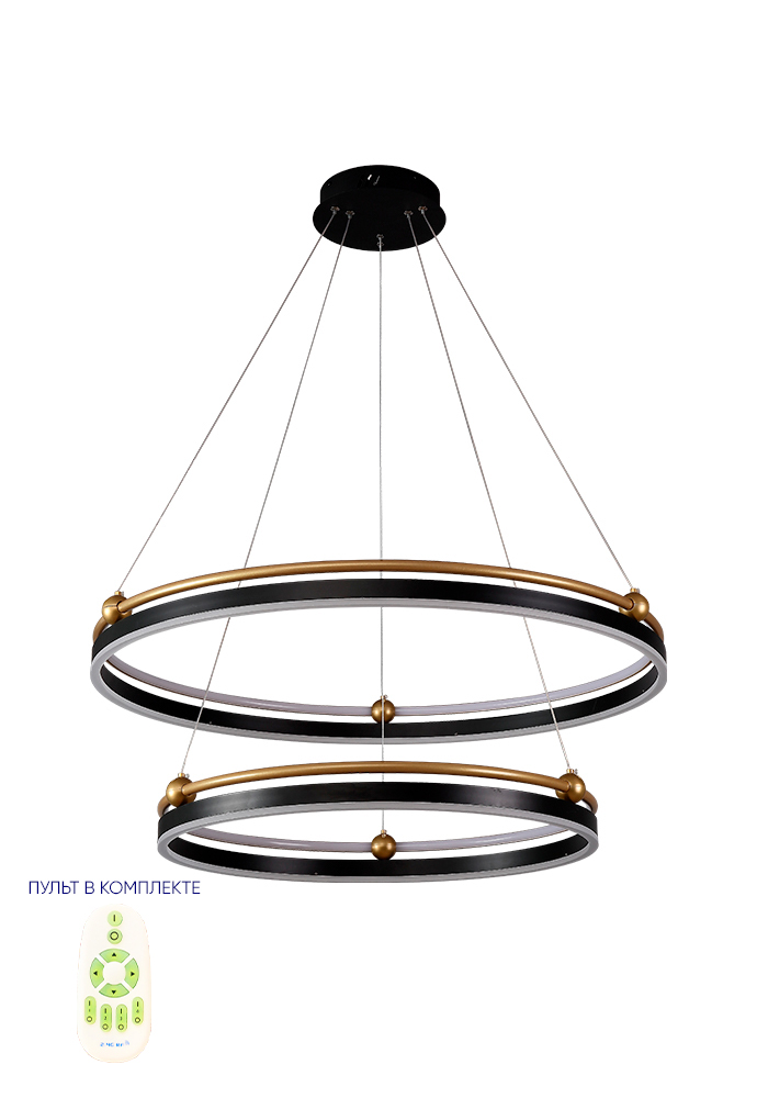 FERNANDO SP123W LED D600+800 BLACK/GOLD Crystal Lux