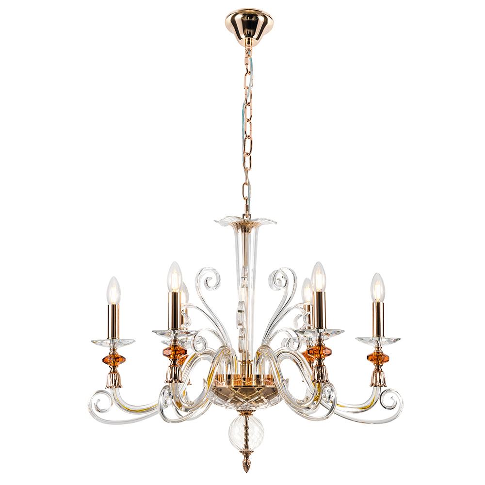 CATARINA SP6 V2 GOLD/TRANSPARENT-COGNAC Crystal Lux
