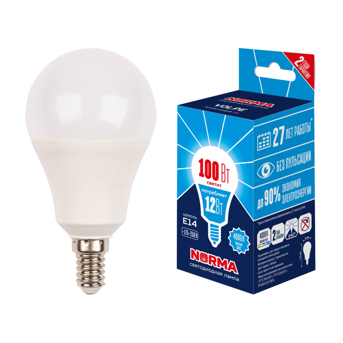 LED-G60-12W/4000K/E14/FR/NR Volpe