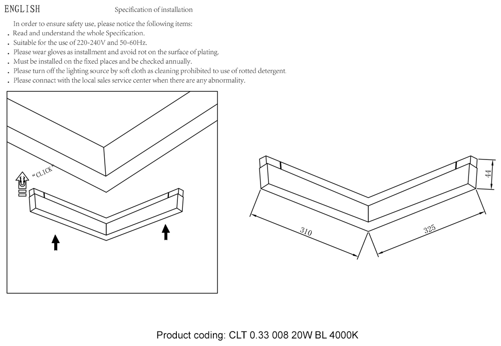 CLT 0.33 008 20W BL 4000K Crystal Lux