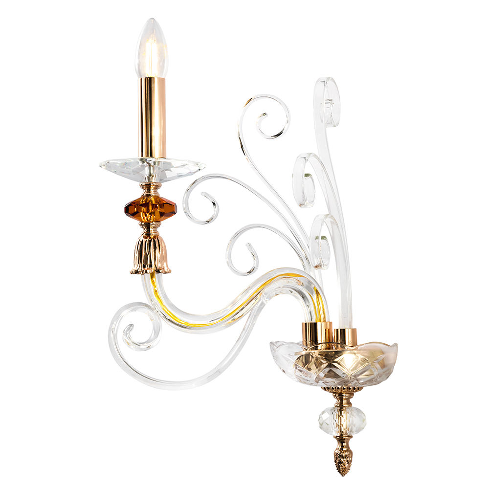 CATARINA AP1 V2 GOLD/TRANSPARENT-COGNAC Crystal Lux